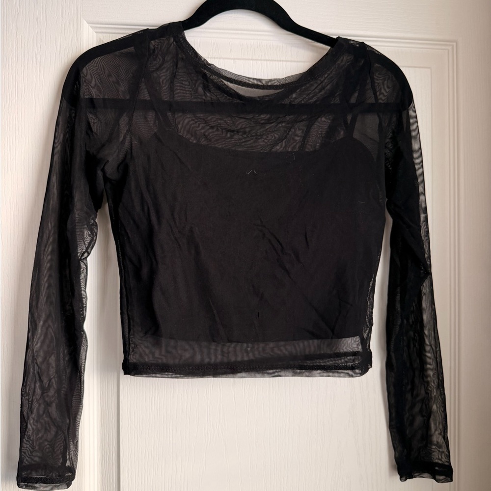Klassy Network Black Sheer Crop Top